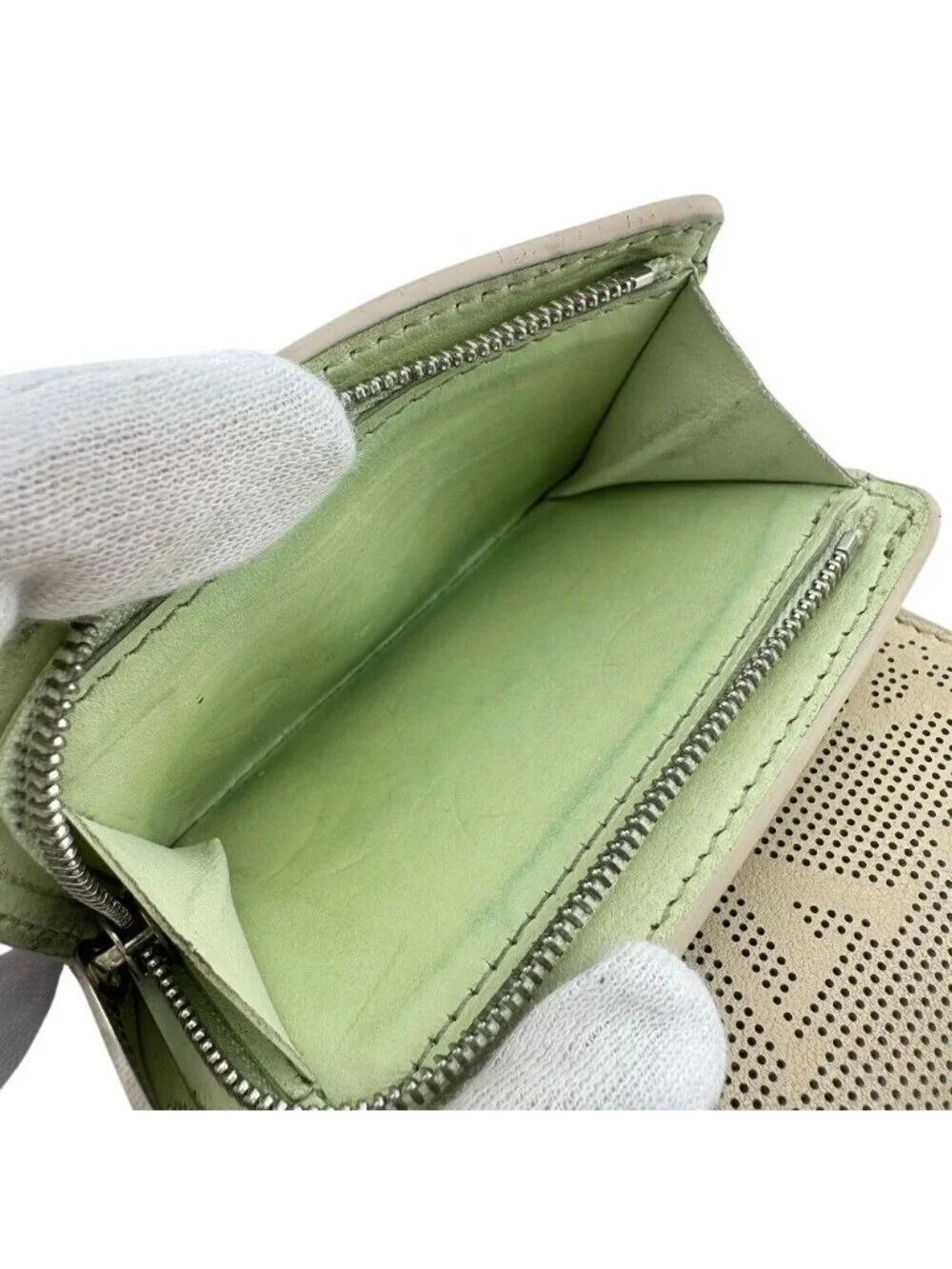 Louis Vuitton Portefeuille Iris XS Mahina Reverse Leather Trifold Wallet Beige